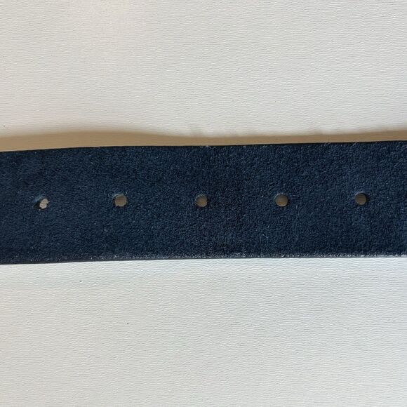 Chicos Blue Suede Leather Belt Womens Sz L (37-41) Gemstone Buckle Boho Festival - Picture 12 of 15